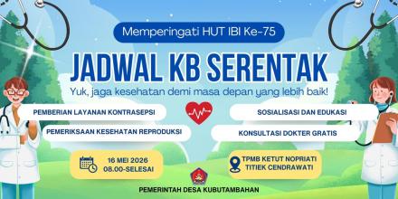 JADWAL PELAYANAN KB SERENTAK