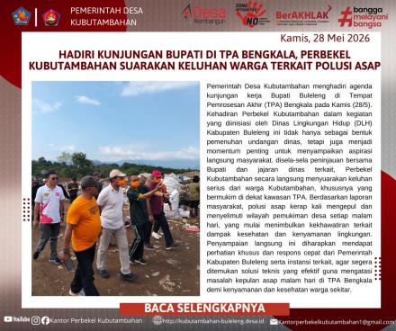HADIRI KUNJUNGAN BUPATI DI TPA BENGKALA, PERBEKEL KUBUTAMBAHAN SUARAKAN KELUHAN WARGA TERKAIT POLUSI