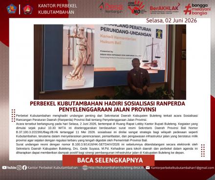 PERBEKEL KUBUTAMBAHAN HADIRI SOSIALISASI RANPERDA PENYELENGGARAAN JALAN PROVINSI DI BULELENG