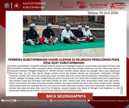 PERBEKEL KUBUTAMBAHAN HADIRI ULEMAN DI PELINGGIH PENGLIONAN PURA DESA ADAT KUBUTAMBAHAN